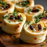 Delicious cranberry feta pinwheels served as a festive appetizer, perfect for holiday parties or gatherings.