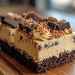 Heath Bar Poke Cake with chocolate, caramel, and toffee topping, perfect for any celebration.