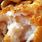 Golden crispy fish battered to perfection, showcasing a light and airy texture for a delicious seafood dish.