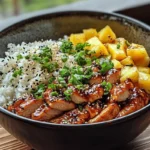 Teriyaki Chicken and Pineapple Foil Packets on the grill with vegetables and sauce, ready to serve.