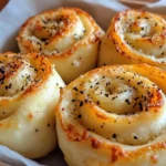 Parmesan Garlic Pizza Rolls served with dipping sauces
