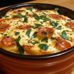 Crockpot ravioli lasagna with melted cheese, marinara sauce, and savory layers of ravioli cooked to perfection in a slow cooker.
