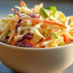 Homemade KFC-inspired coleslaw with creamy dressing and shredded cabbage and carrots