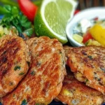 Southern salmon patties, golden-brown croquettes with crispy edges, served with classic Southern sides.