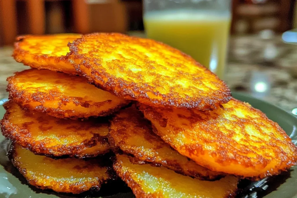Golden crispy potato pancakes served with sour cream and apple sauce.