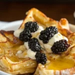 Layered Tortilla French Toast Bake with mascarpone cheese, cinnamon, and maple syrup. Perfect for breakfast or brunch.