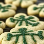 A plate of Grandma’s Irish Sugar Cookies with golden edges, perfect for sharing during family gatherings or holiday celebrations.