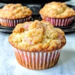 Rhubarb Muffins with Greek Yogurt – Moist, Tangy & Easy