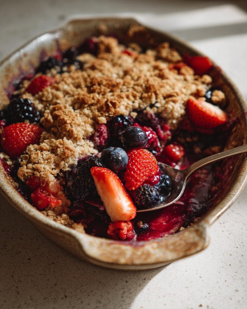 Summer Berry Crisp with Oat Topping