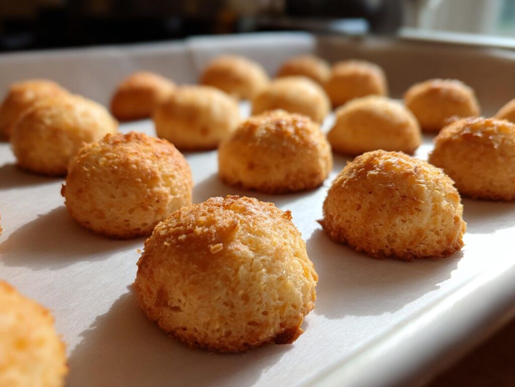 Close-up of homemade Hairball Support Cat Treats on a baking sheet, ready to be enjoyed.